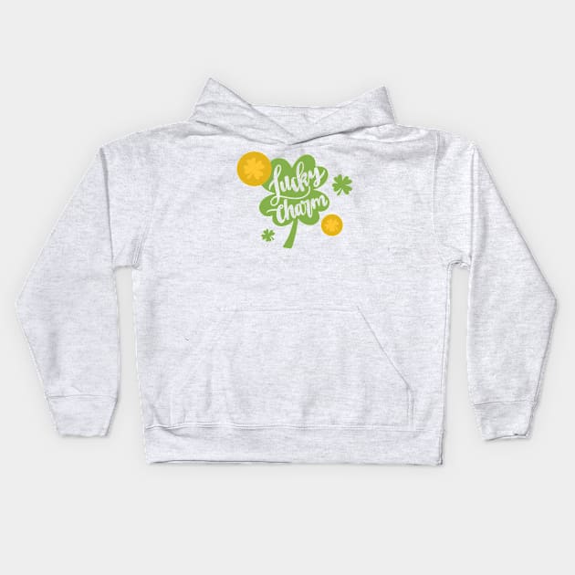 Lucky Charm Shamrock Kids Hoodie by greenoriginals